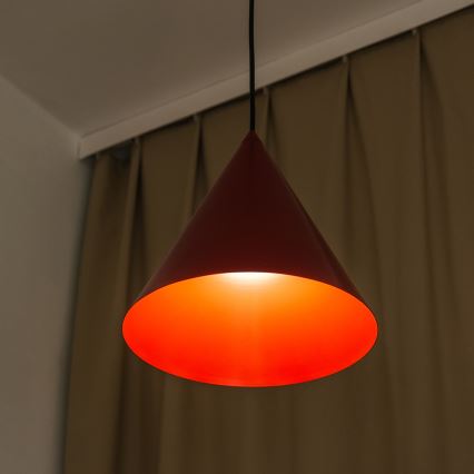 Lampă suspendată pe cablu ETNA II, 1xE27/15W/230V, Ø 25 cm, roșu
