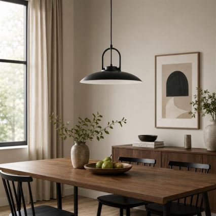 Lampă suspendată pe cablu HATTORI 1xE27/15W/230V, neagră