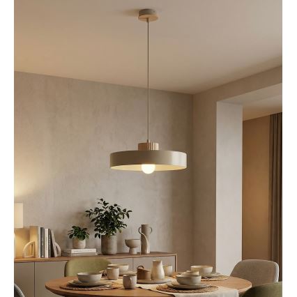Lampă suspendată pe cablu KIVI 1xE27/15W/230V bej