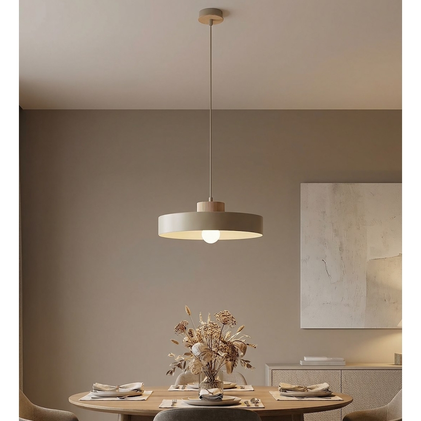 Lampă suspendată pe cablu KIVI 1xE27/15W/230V bej