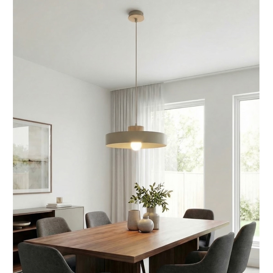 Lampă suspendată pe cablu KIVI 1xE27/15W/230V bej