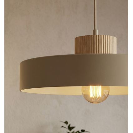 Lampă suspendată pe cablu KIVI 1xE27/15W/230V bej
