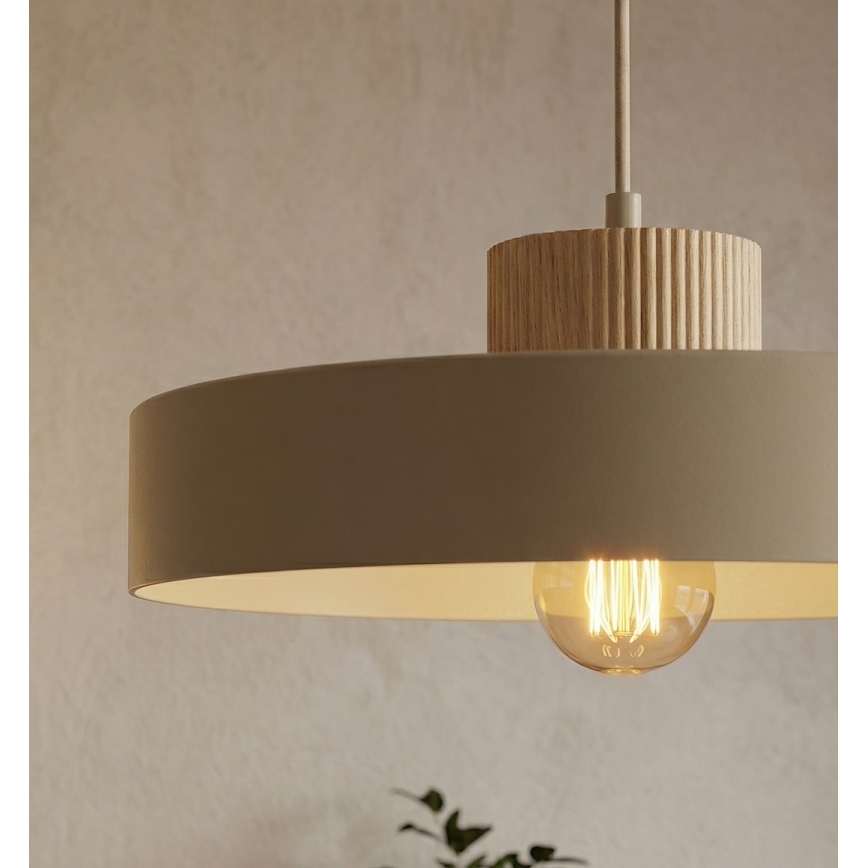Lampă suspendată pe cablu KIVI 1xE27/15W/230V bej