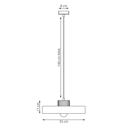 Lampă suspendată pe cablu KIVI 1xE27/15W/230V bej