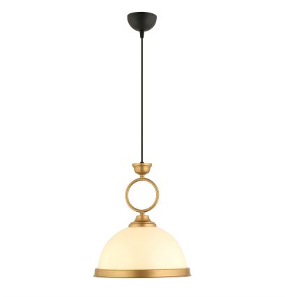 Lampă suspendată pe cablu MONZA 1xE27/40W/230V Ø 26 cm crem/bronz