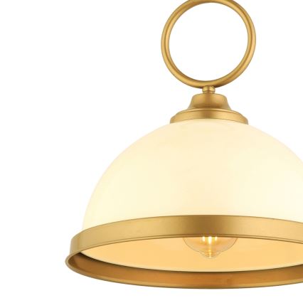 Lampă suspendată pe cablu MONZA 1xE27/40W/230V Ø 26 cm crem/bronz