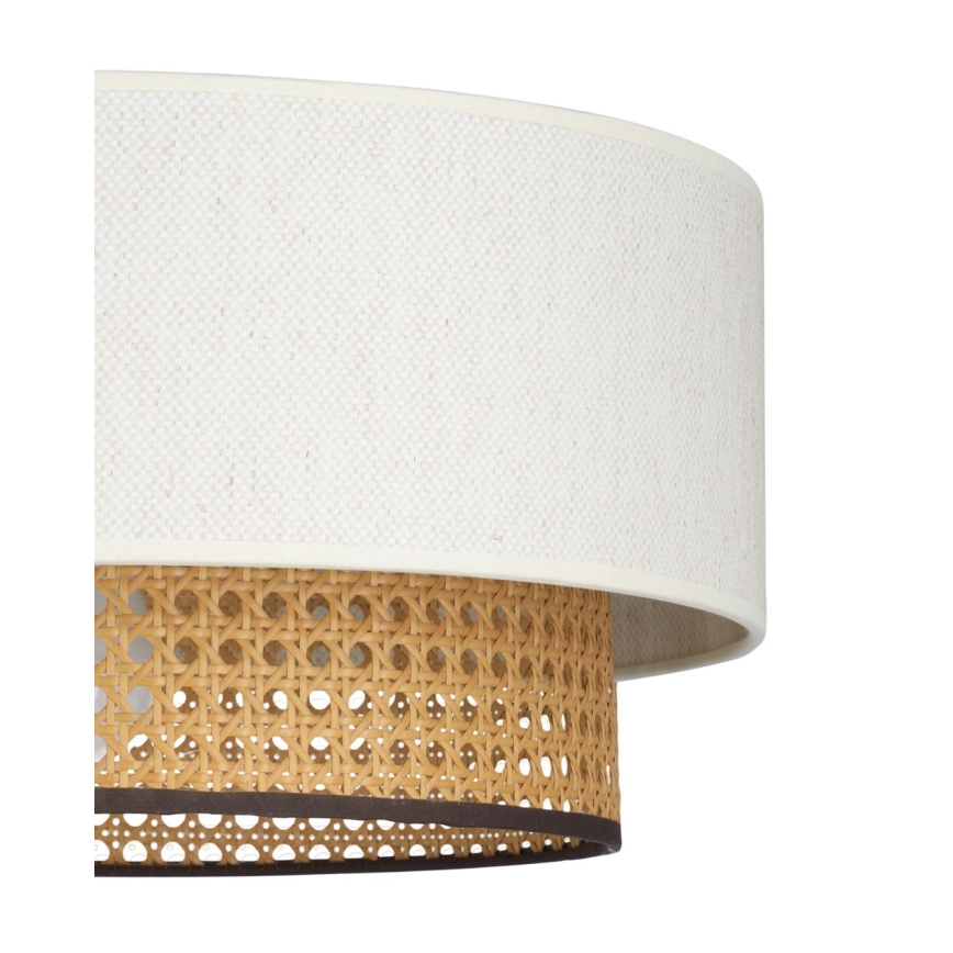 Lampă suspendată pe cablu NATIA, 1xE27/60W/230V, Ø 45 cm, alb/maro