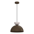 Lampă suspendată pe cablu NEVIS 1xE27/15W/230V, Ø 29 cm, maro