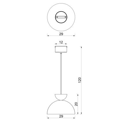 Lampă suspendată pe cablu NEVIS 1xE27/15W/230V, Ø 29 cm, maro