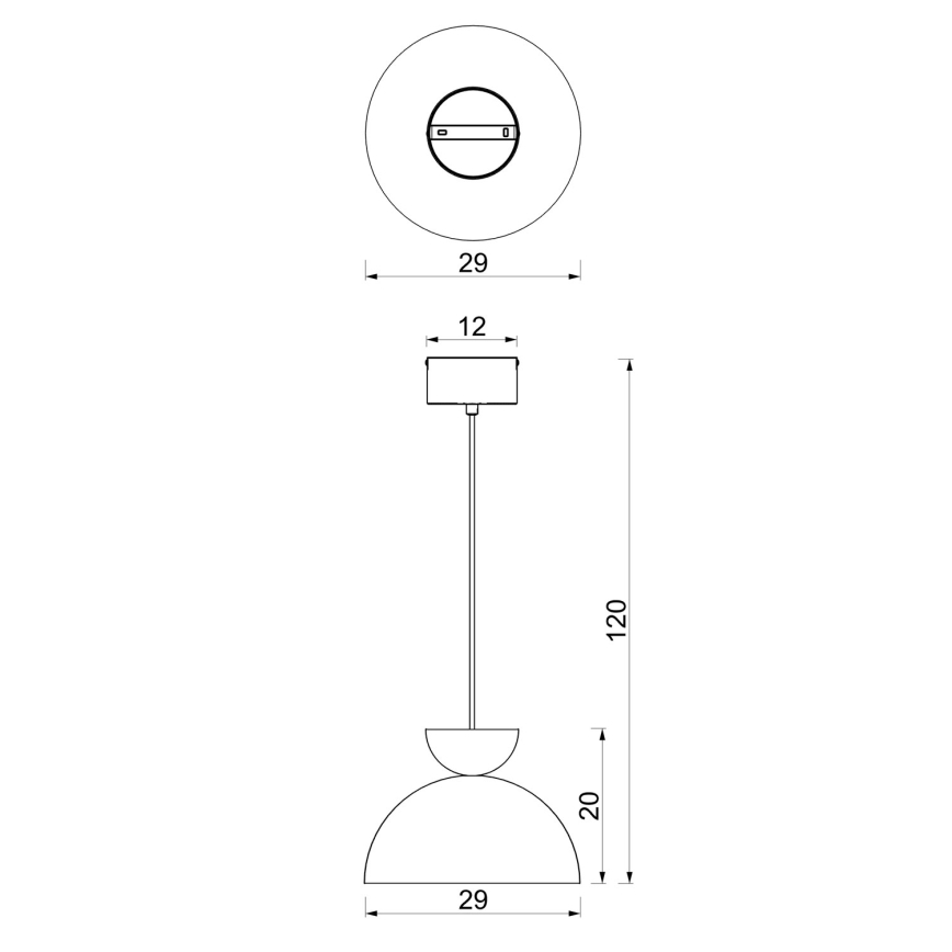 Lampă suspendată pe cablu NEVIS 1xE27/15W/230V, Ø 29 cm, maro