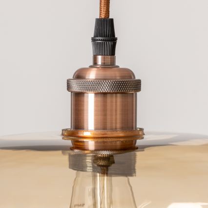 Lampă suspendată pe cablu SEVENTIES E27/60W/230V fumuriu/maro