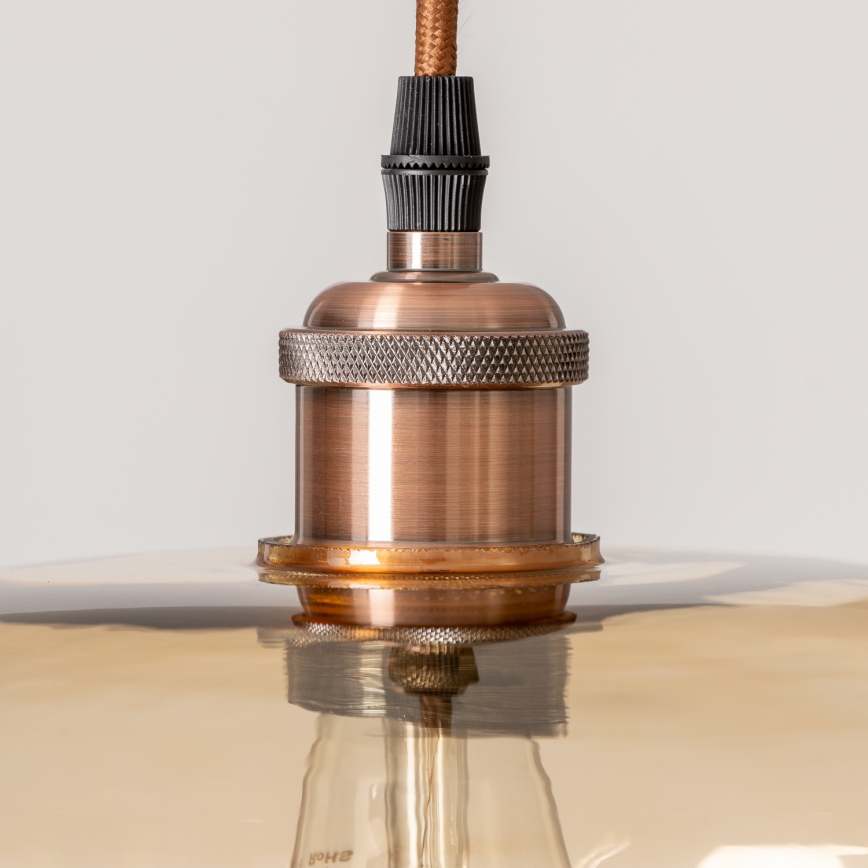 Lampă suspendată pe cablu SEVENTIES E27/60W/230V fumuriu/maro