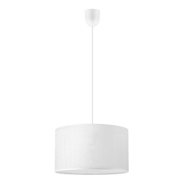 Lampă suspendată pe cablu SIRJA PLISADO, 1xE27/15W/230V, Ø 35 cm, albă