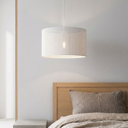 Lampă suspendată pe cablu SIRJA PLISADO, 1xE27/15W/230V, Ø 35 cm, albă