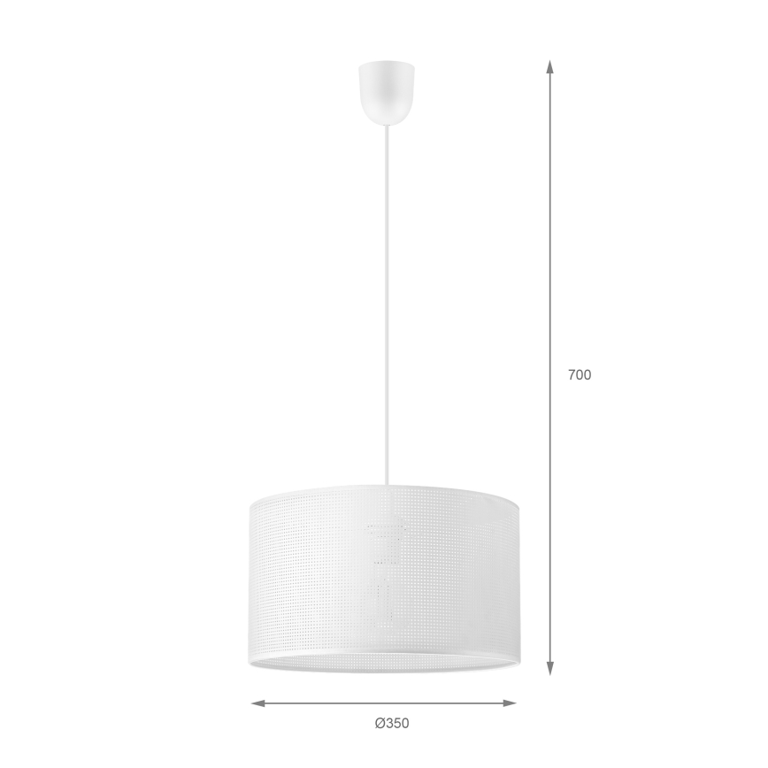 Lampă suspendată pe cablu SIRJA PLISADO, 1xE27/15W/230V, Ø 35 cm, albă