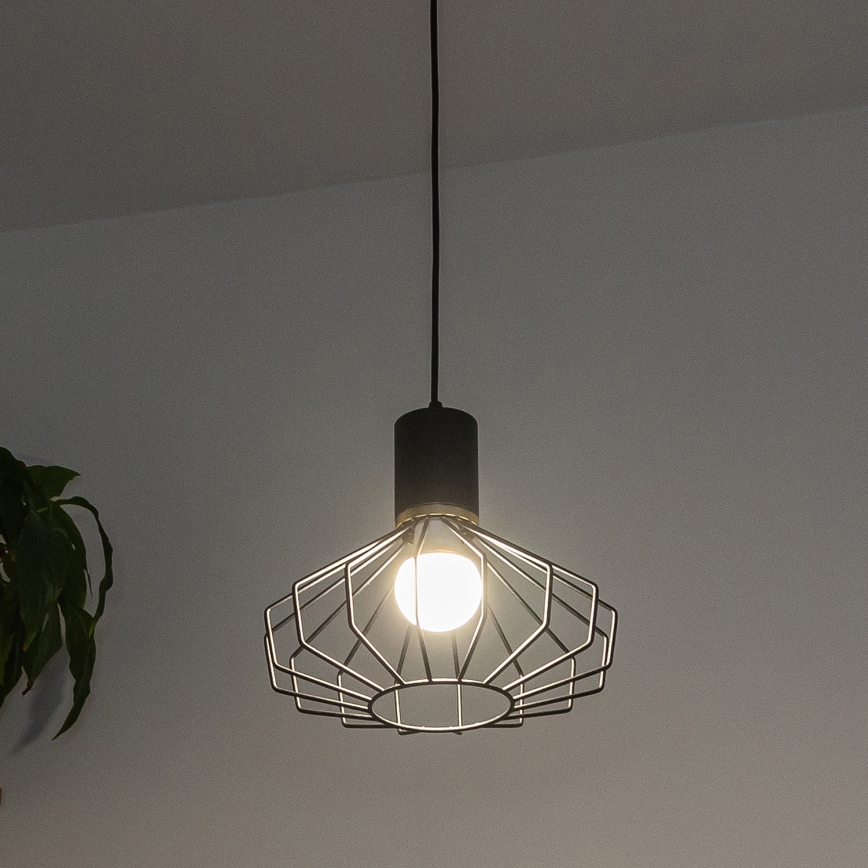 Lampă suspendată pe cablu SOLANO 1xE27/15W/230V negru/auriu