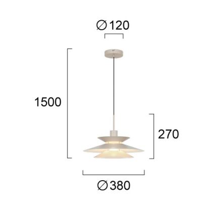 Lampă suspendată pe cablu STEVI 1xE27/40W/230V bej