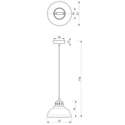 Lampă suspendată pe cablu SVEN 1xE27/15W/230V vișinie