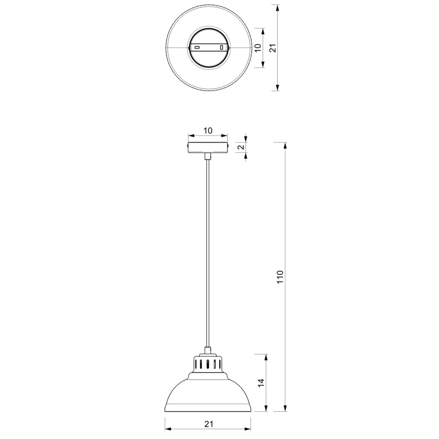 Lampă suspendată pe cablu SVEN 1xE27/15W/230V vișinie