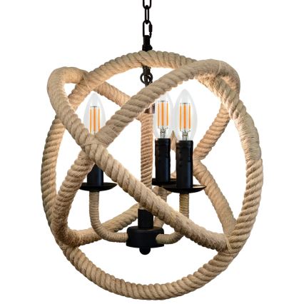 Lampa suspendata ROPE GLOBO 3xE14/10W/230V