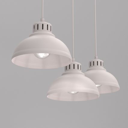 Lampă suspendată SVEN cu cablu, 3xE27/15W/230V, crem