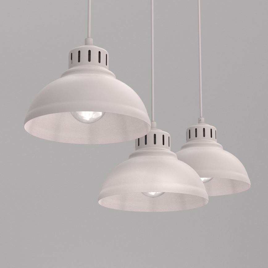 Lampă suspendată SVEN cu cablu, 3xE27/15W/230V, crem