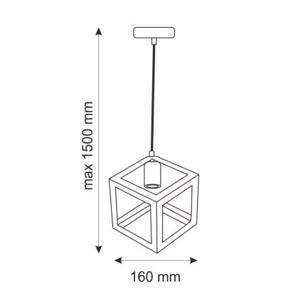 Lampă suspendată SWEDEN 1xE27/20W/230V
