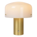 Lampă tactilă dimabilă de masă Lucide 05539/01/02 TIMON 1xE27/25W/230V d. 27 cm auriu/alb