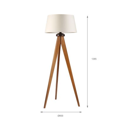 Lampadar AIDA 1xE27/15W/230V stejar/crem