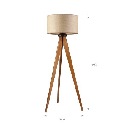 Lampadar AIDA 1xE27/15W/230V stejar/rafie