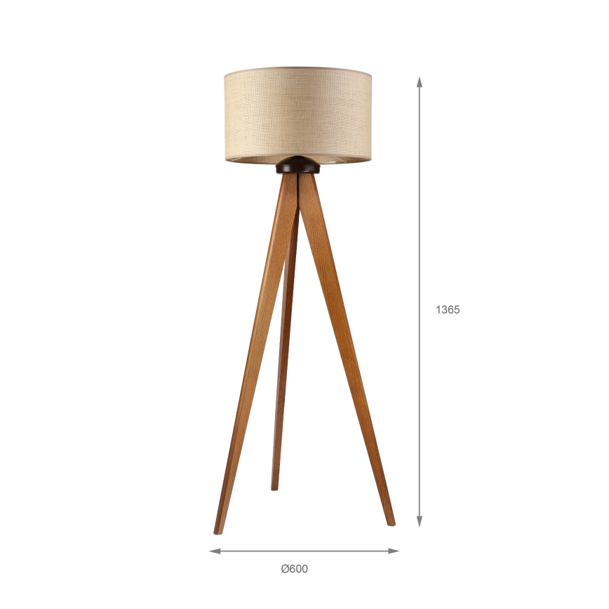 Lampadar AIDA 1xE27/15W/230V stejar/rafie