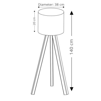 Lampadar AYD, 1xE27/40W/230V, maro/bej