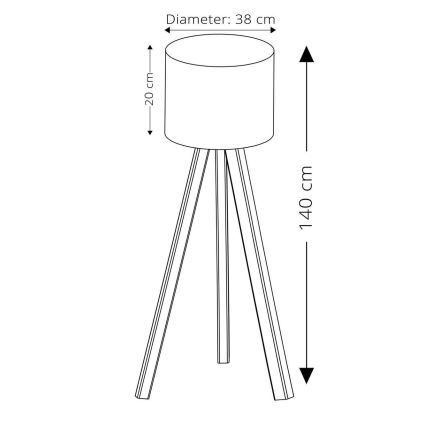 Lampadar AYD 1xE27/40W/230V roz/bej