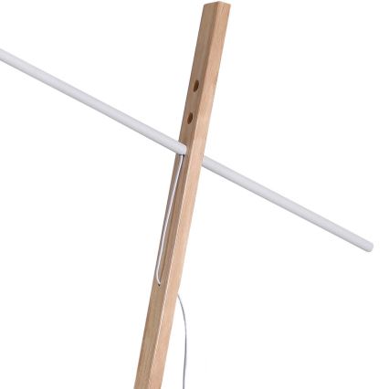 Lampadar 1xE27/11W/230V alb/lemn
