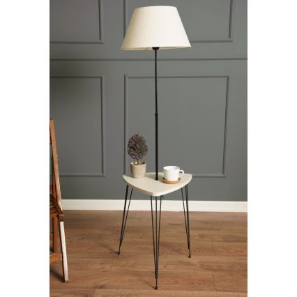 Lampadar cu masă 1xE27/40W/230V negru/crem
