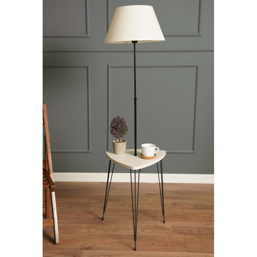 Lampadar cu masă 1xE27/40W/230V negru/crem