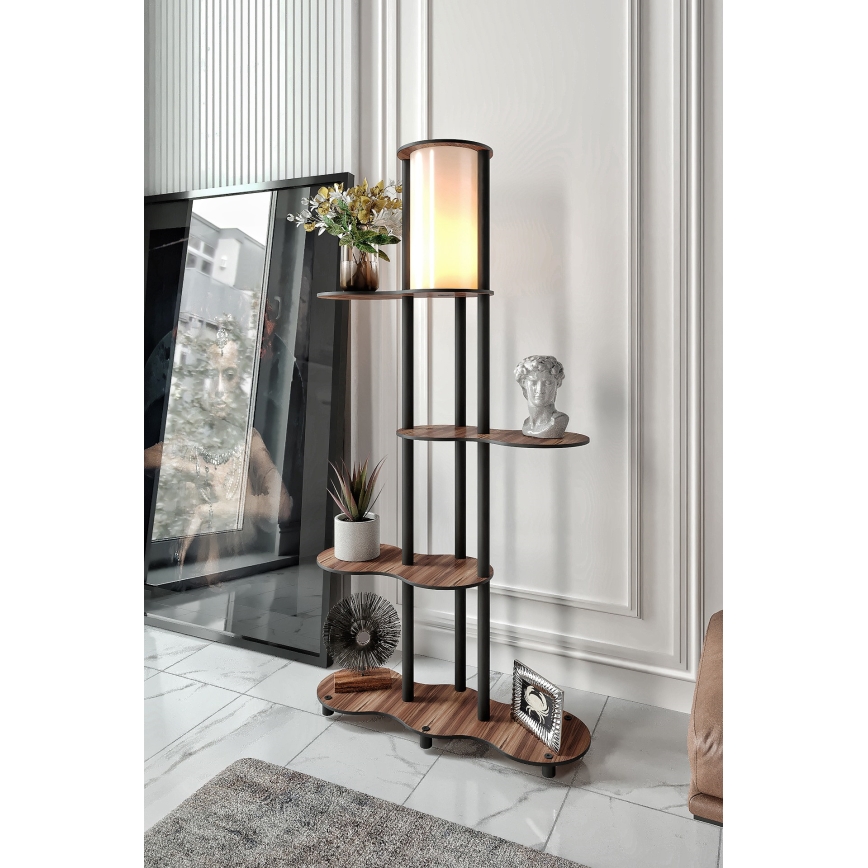 Lampadar cu polițe NOTO 1xE27/40W/230V maro/negru