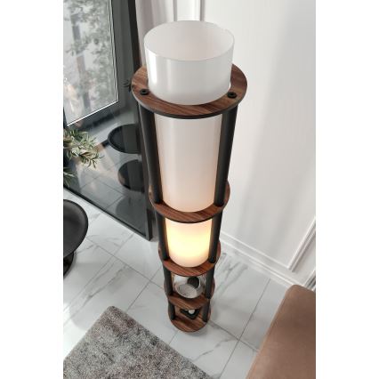 Lampadar cu polițe NOTO, 1xE27/40W/230V, maro/negru