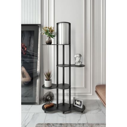 Lampadar cu polițe NOTO 1xE27/40W/230V negru