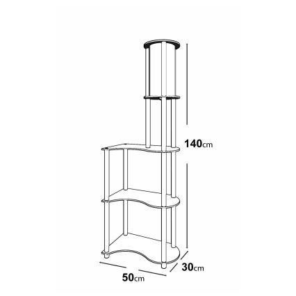Lampadar cu rafturi 1xE27/40W/230V 140 cm negru/maro