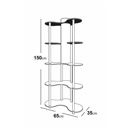 Lampadar cu rafturi 1xE27/40W/230V 150 cm negru/bej