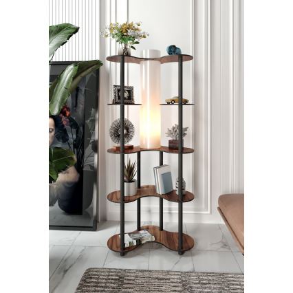 Lampadar cu rafturi 1xE27/40W/230V 150 cm negru/maro
