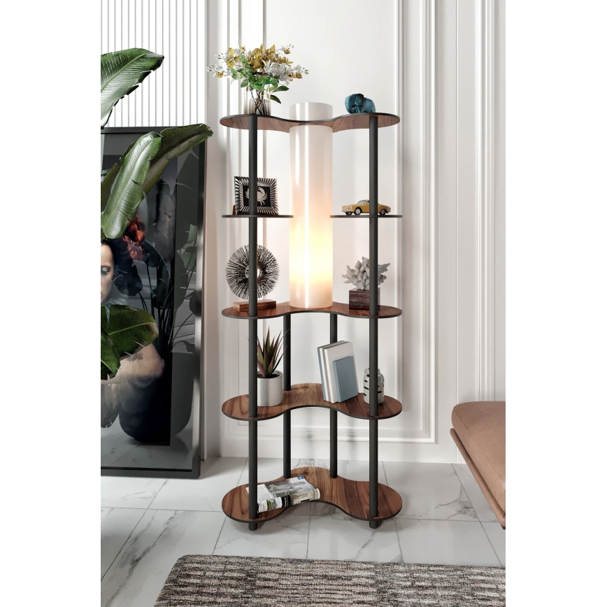Lampadar cu rafturi 1xE27/40W/230V 150 cm negru/maro