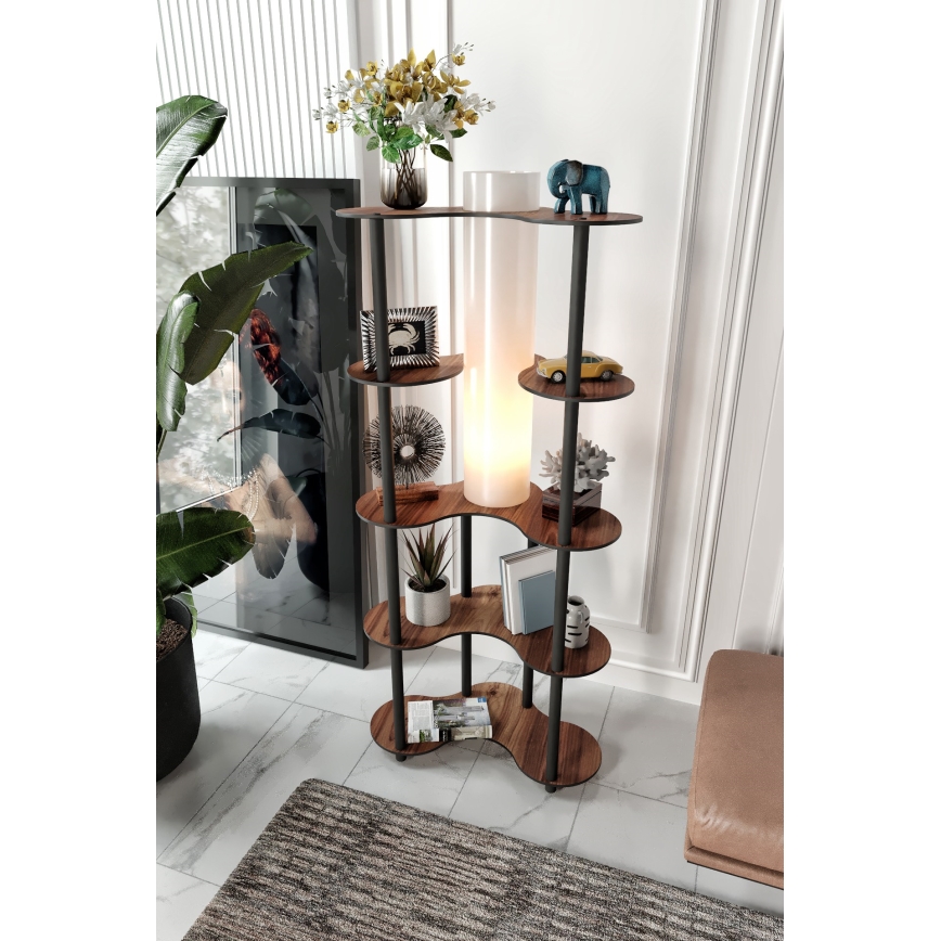 Lampadar cu rafturi 1xE27/40W/230V 150 cm negru/maro