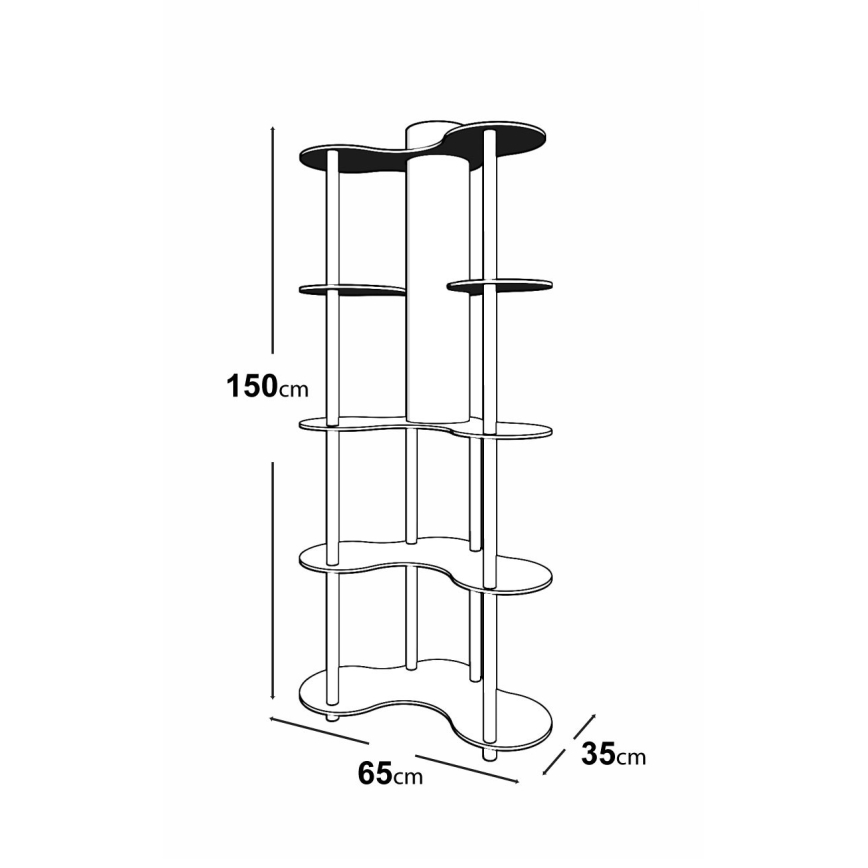 Lampadar cu rafturi 1xE27/40W/230V 150 cm negru/maro