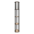 Lampadar cu rafturi 1xE27/40W/230V 150 cm negru/maro