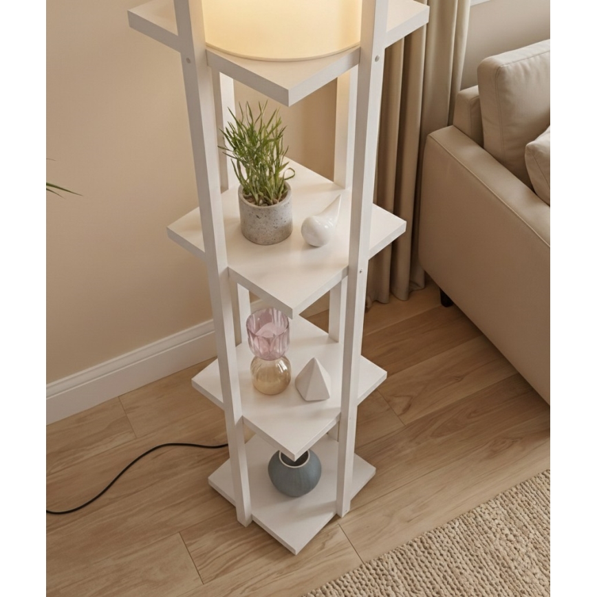 Lampadar cu rafturi NORA 1xE27/40W/230V alb