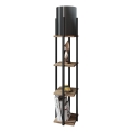 Lampadar cu rafturi NORA 1xE27/40W/230V negru/maro