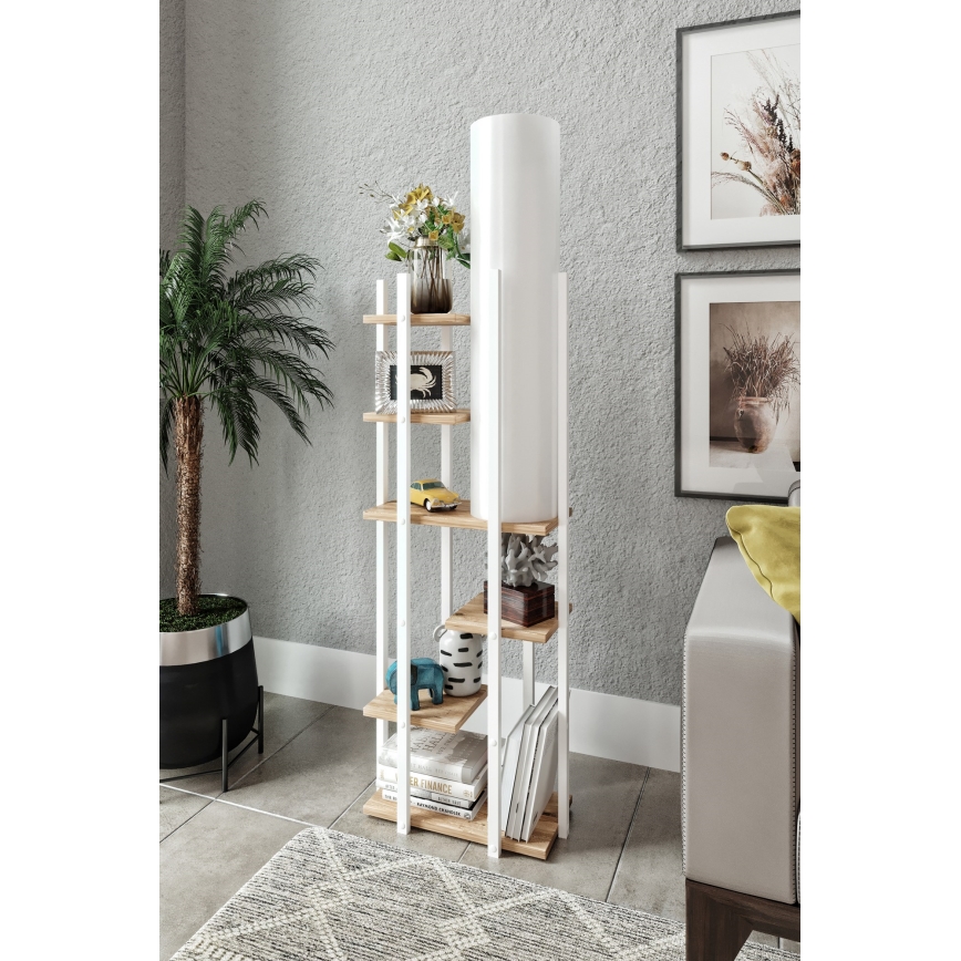 Lampadar cu rafturi VOGUE 1xE27/40W/230V 160 cm alb