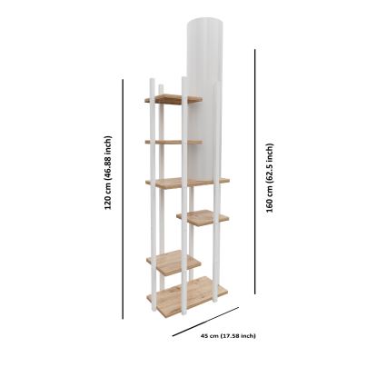 Lampadar cu rafturi VOGUE 1xE27/40W/230V 160 cm alb